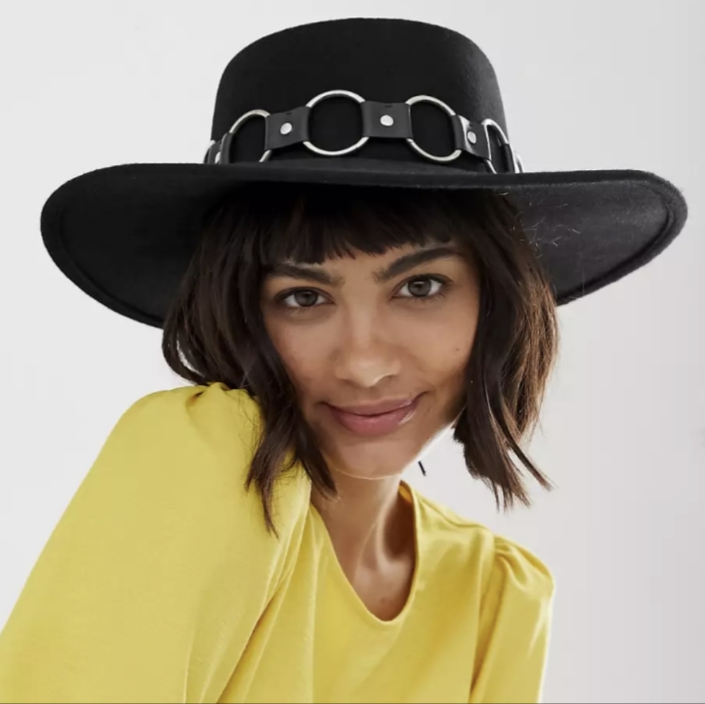 ASOS Design Felt Matador Hat with Rings